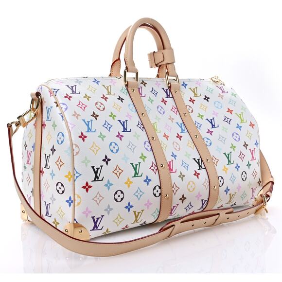 Louis Vuitton Multicolor Keepall Murakami LV X TM Monogram Bandouliere 45 White - Picture 4 of 11